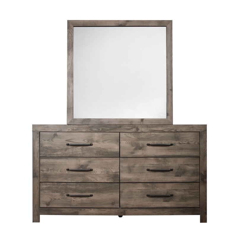 Misty - 2 Piece Dresser & Mirror Set - Gray / Beige