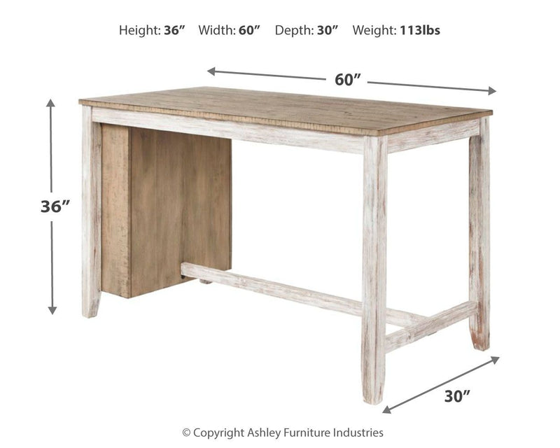 Skempton - Rectangular Counter Table With Storage - White