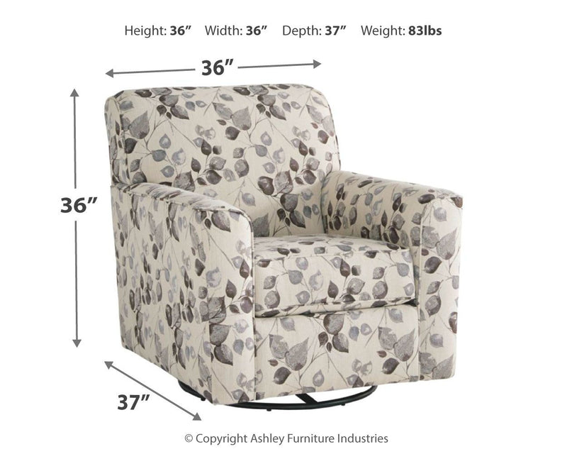 Abney - Swivel Accent Chair - Platinum