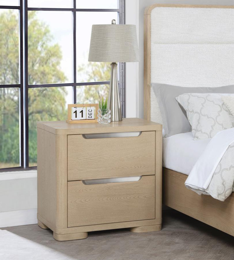 Ladera - 2-Drawer Nightstand Bedside Table - Light Elm