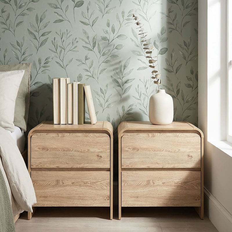 Mara - Two Drawer End Table / Bedside Table (Set of 2)