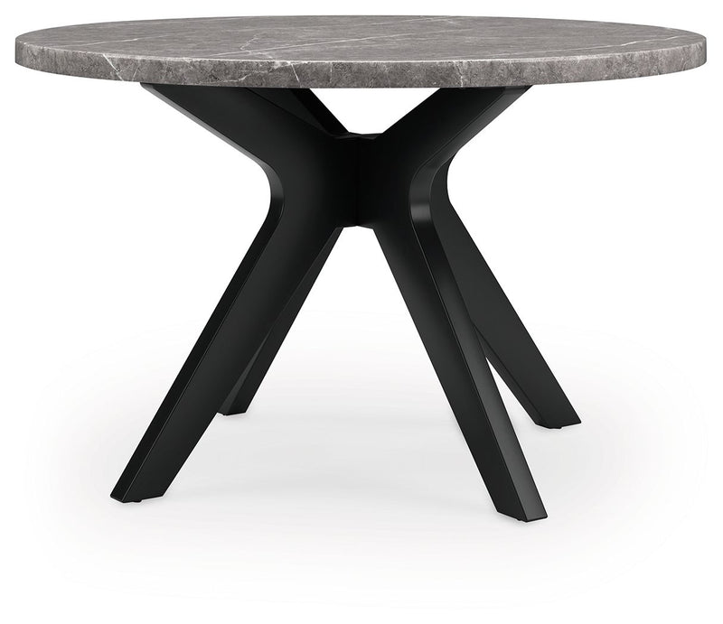 Glinari - 5 Pc. - Dining Room Table, 4 Side Chairs - Taupe / Black