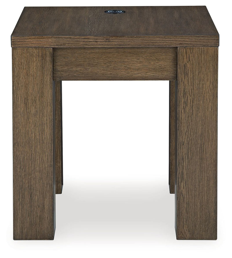 Rosswain - Square End Table - Warm Brown