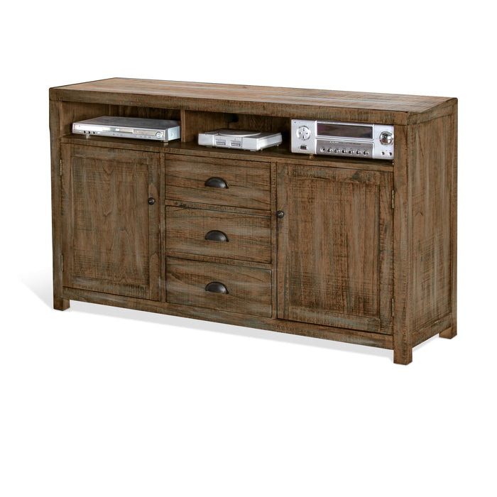 Durango - Entertainment Wall (Base & 2 Piers) - Light Brown