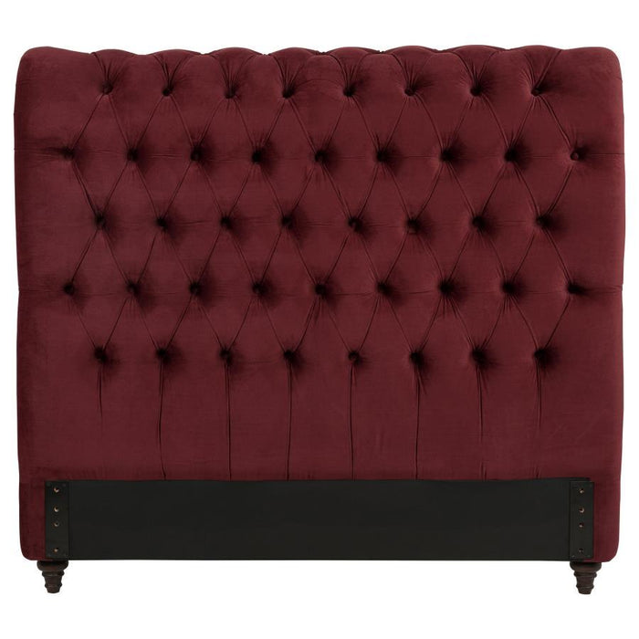 Devon - Upholstered Queen Headboard - Wine Red