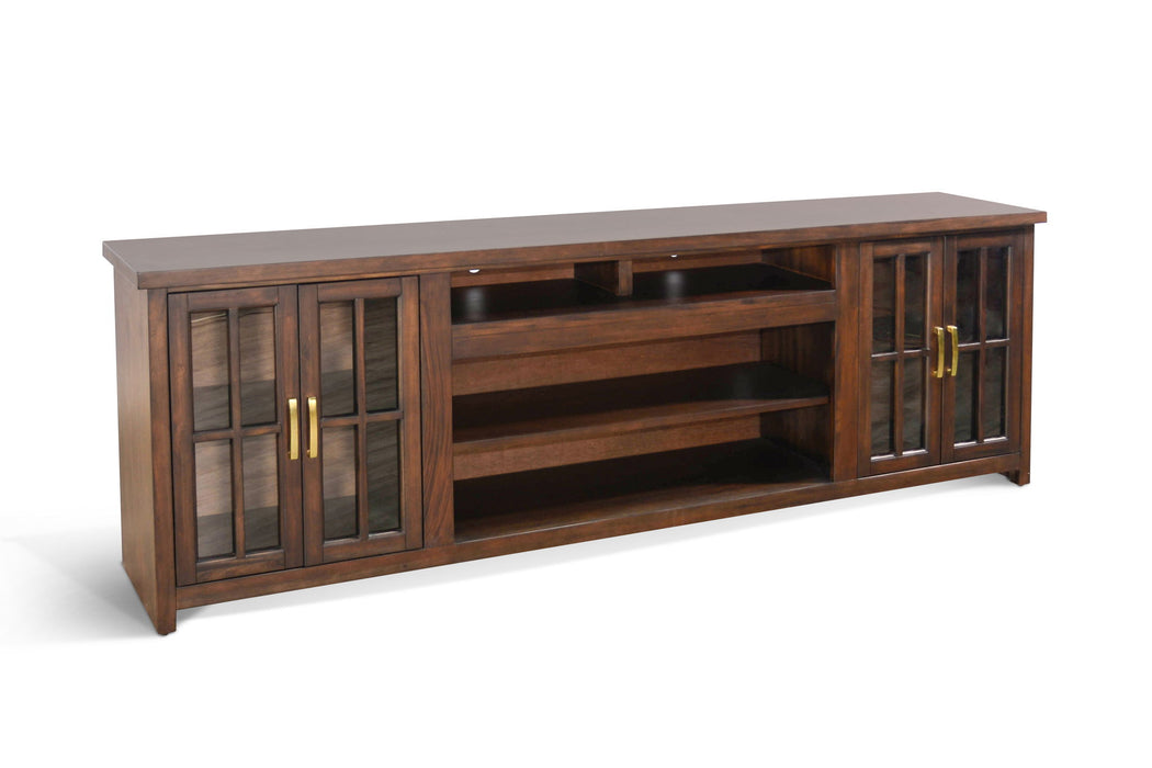 Americana - Media Console With Fireplace Option - Dark Brown
