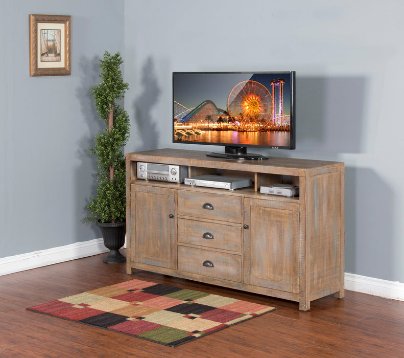 Durango - Entertainment Wall (Base & 2 Piers) - Light Brown
