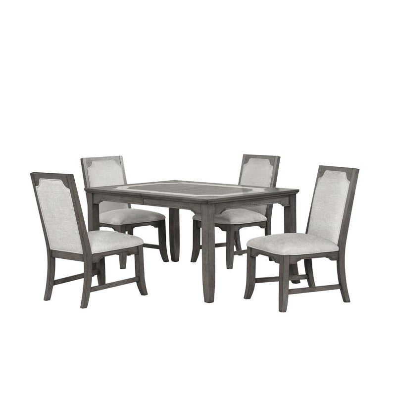Lisbon - Rectangle Dining Table With 4 Chairs - Gray