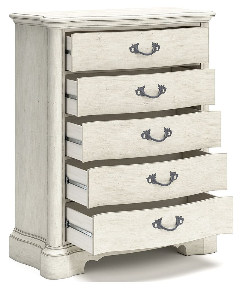 Arlendyne - Five Drawer Chest - Antique White