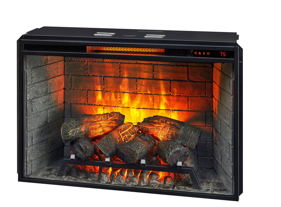 33" Wood Fireplace Insert - Black