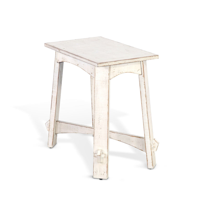 Marina - Wood Chair Side Table - White Sand