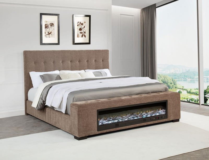 Senna - Upholstered Audio Flame Visualizer Bed