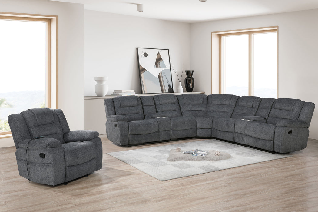Redondo - Glider Recliner With Heat And Massage - Dark Gray