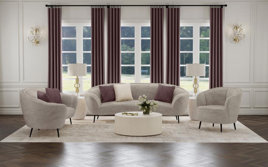 Ellorie - Upholstered Curved Sofa Set