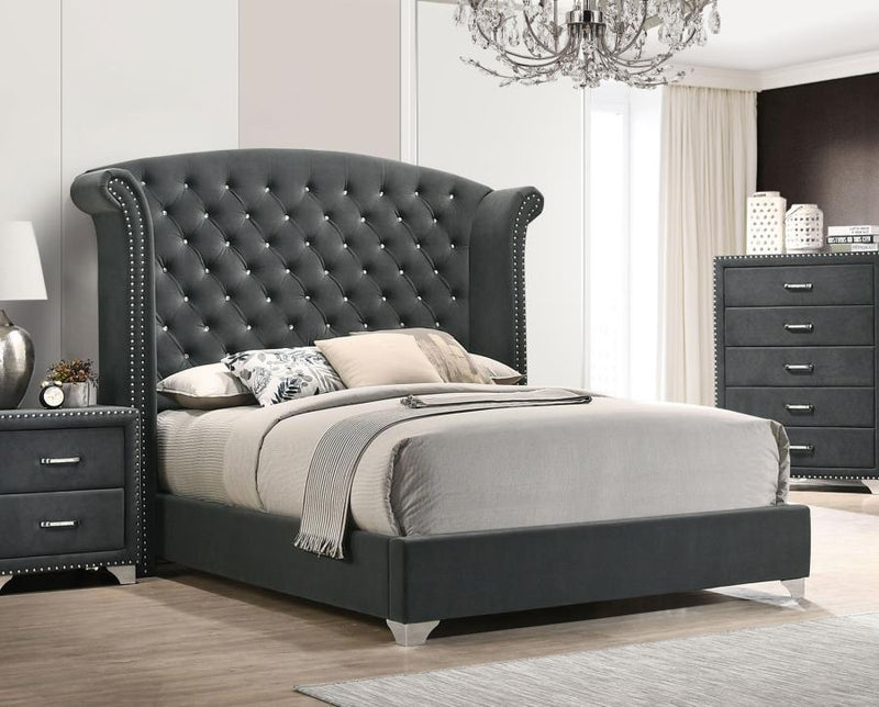 Melody - Upholstered Wingback Bed
