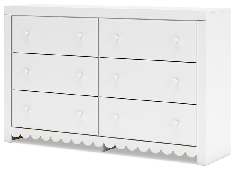 Mollviney - Six Drawer Dresser - White