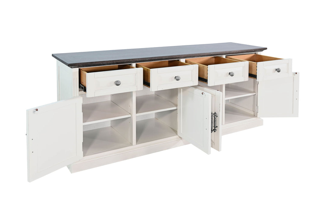 Carriage House - Credenza - White / Dark Brown