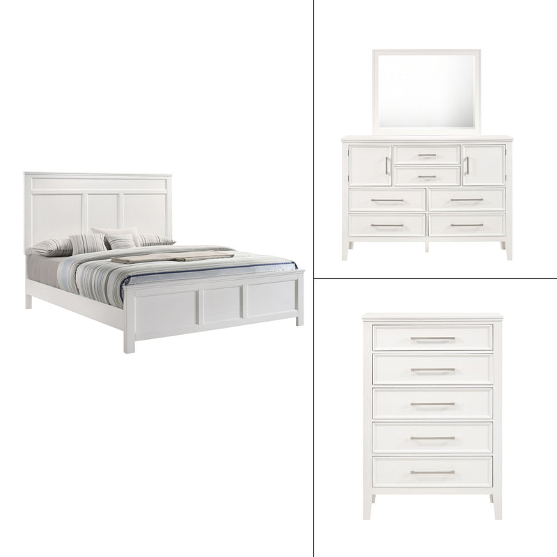 Andover - Western King 4 Piece Bedroom Set (Bed, Dresser, Mirror, Chest) - White