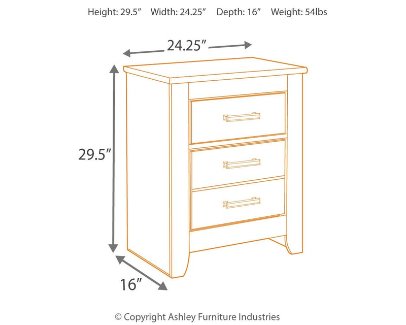 Brinxton - Two Drawer Night Stand - Charcoal