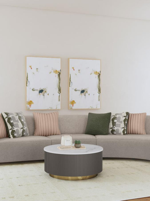 Upholstered Armless Chair - Greige