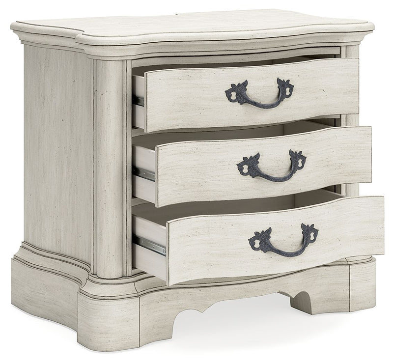 Arlendyne - Three Drawer Night Stand - Antique White