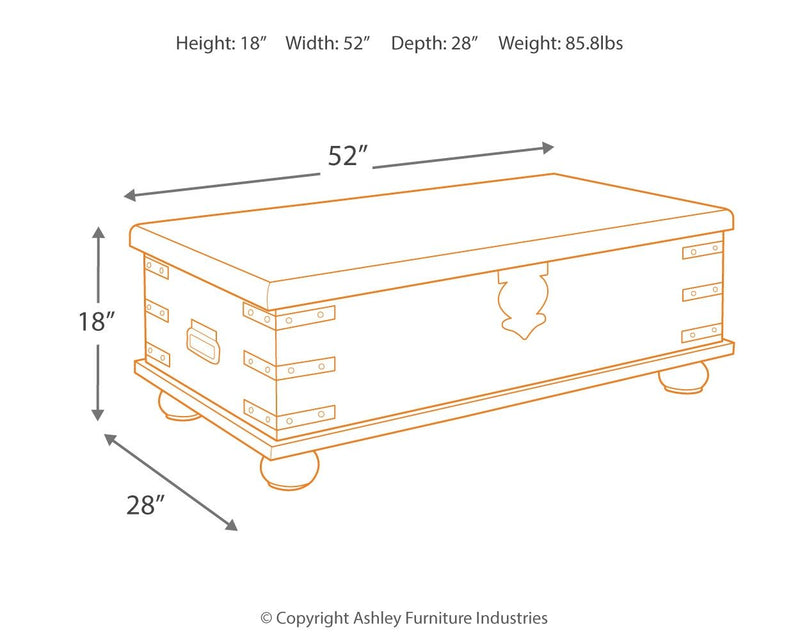 Carynhurst - Lift Top Cocktail Table - White Wash Gray