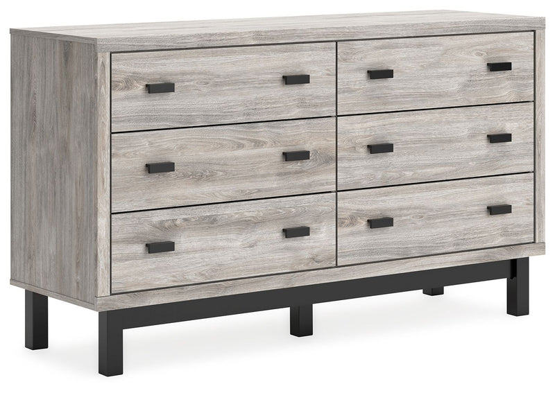 Vessalli - Six Drawer Dresser - Black / Gray
