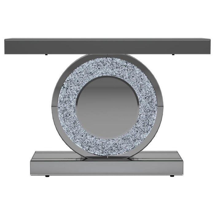 Bergenia - Mirrored Entryway Sofa Console Table - Silver