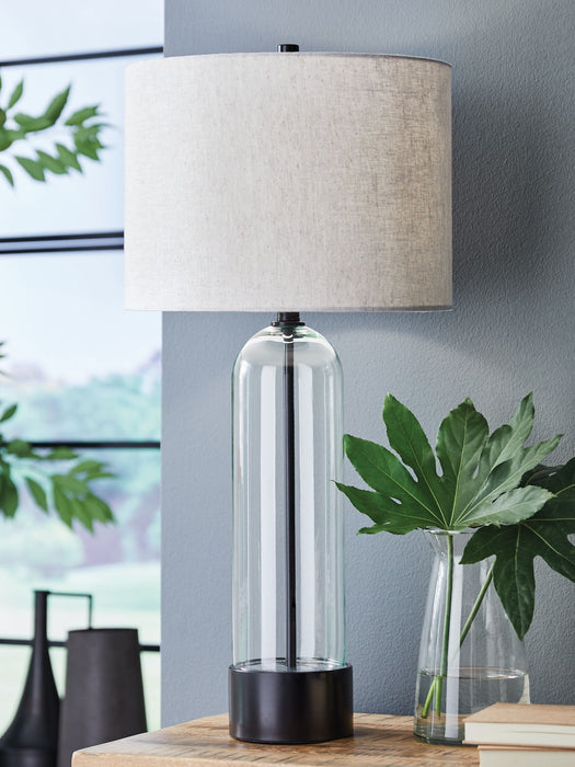 Kerrbrook - Clear / Black - Glass Table Lamp