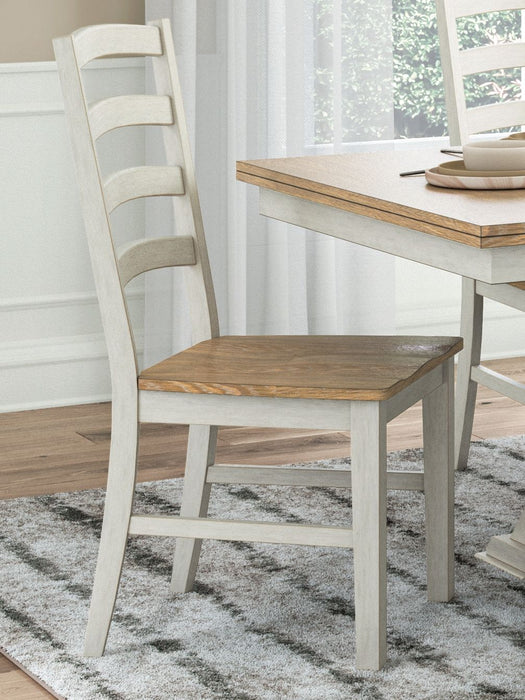 Purlaney - Antique White / Natural - Dining Room Side Chair (Set of 2)