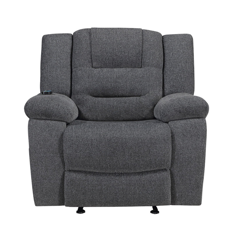 Redondo - Glider Recliner With Heat, Massage, Power - Dark Gray