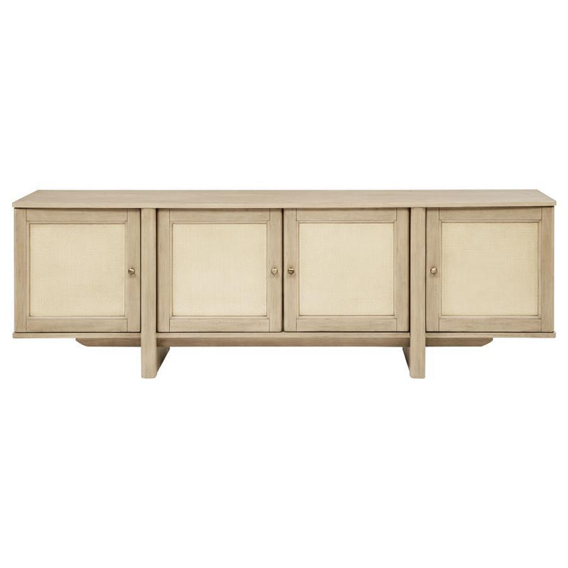 Kailani - 79" 4-door Cane TV Stand Media Console - Beige Oak