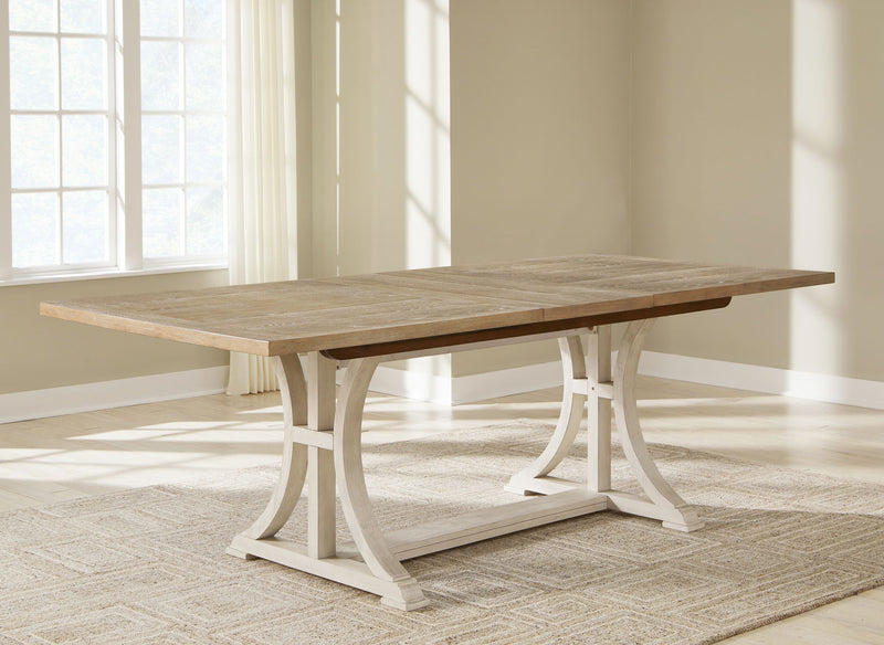 Shaybrock - Rectangular Dining Room Extension Table - Antique White / Brown