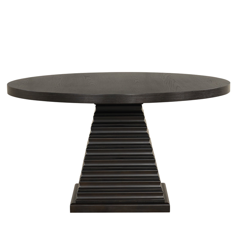 Plateau - Round Table Pedestal Base Top - Rustic Espresso