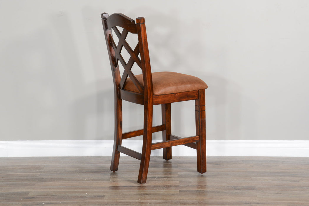 Santa Fe - Double Crossback Barstool - Dark Brown