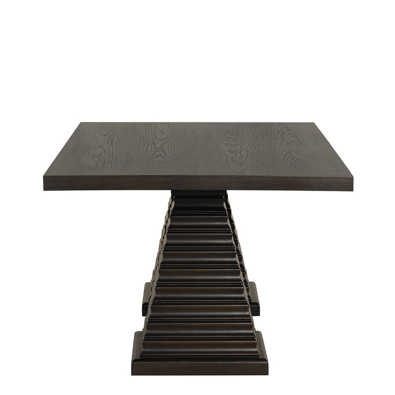 Plateau - Rectangle Table Pedestal Base - Rustic Espresso