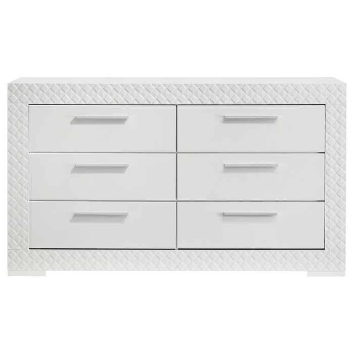Ives - 6-Drawer Dresser Cabinet - White High Gloss