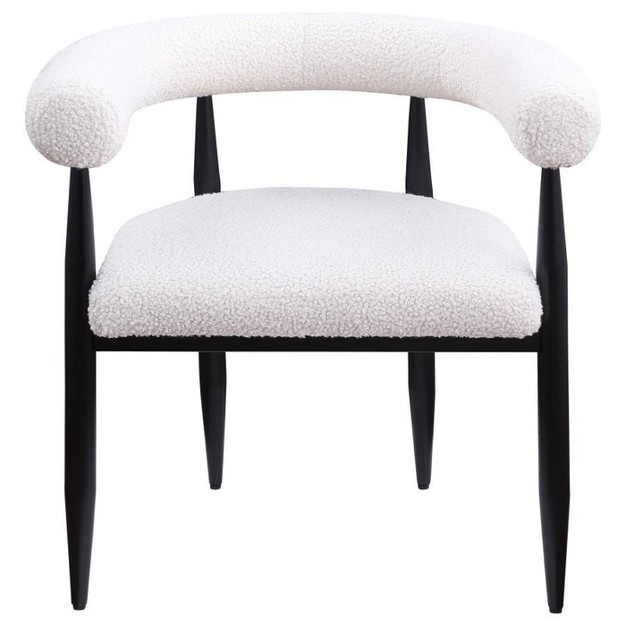 Dunmore - Boucle Upholstered Dining Arm Chair (Set of 2) - Cream