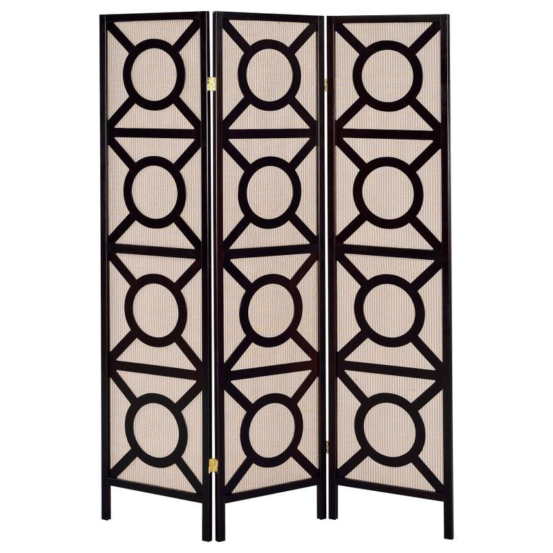 Vulcan - 3 Panel Room Divider Folding Shoji Screen - Cappuccino