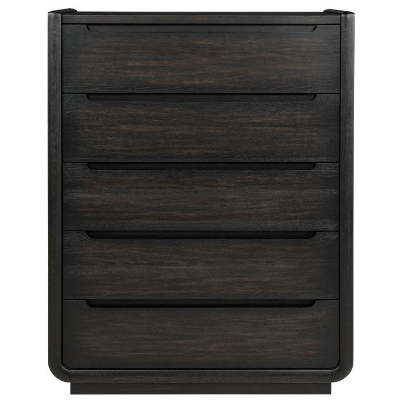 Leandro - 5-Drawer Bedroom Chest Of Drawers - Burnished Black