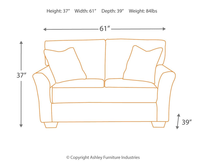 Tibbee - Loveseat - Slate