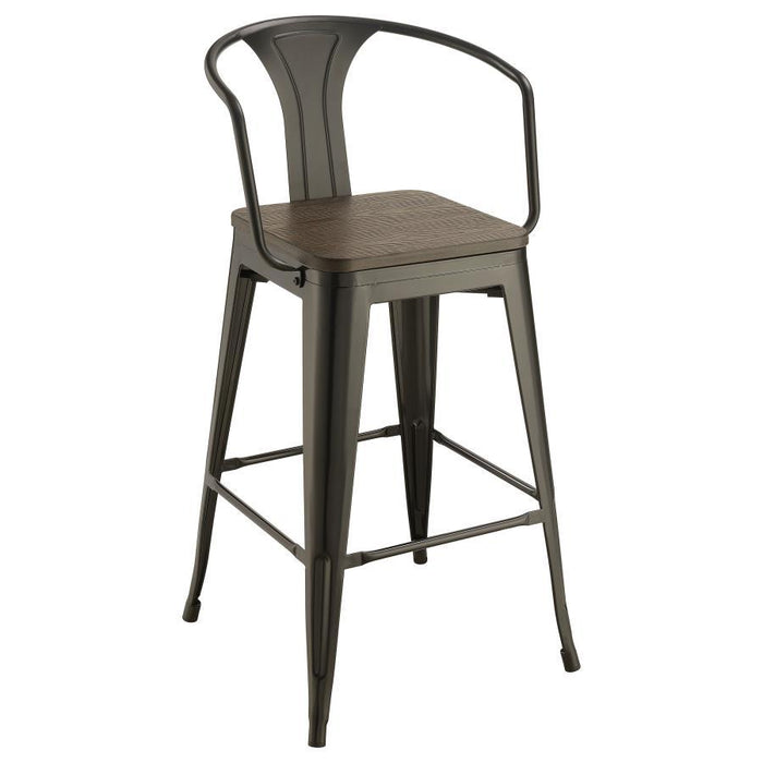Cavalier - Metal Bar Chair (Set of 2) - Dark Elm And Matte Black