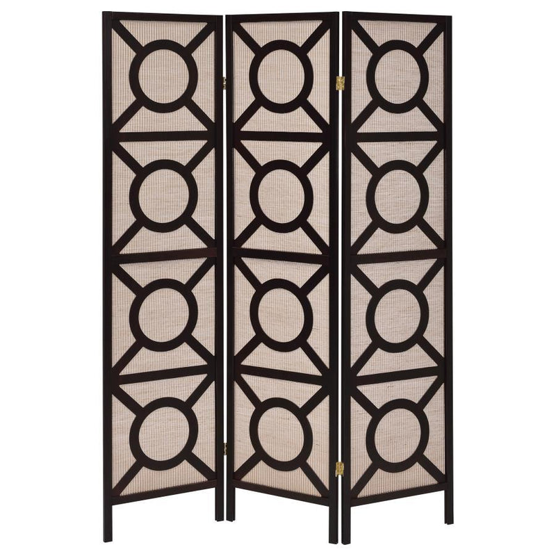 Vulcan - 3 Panel Room Divider Folding Shoji Screen - Cappuccino