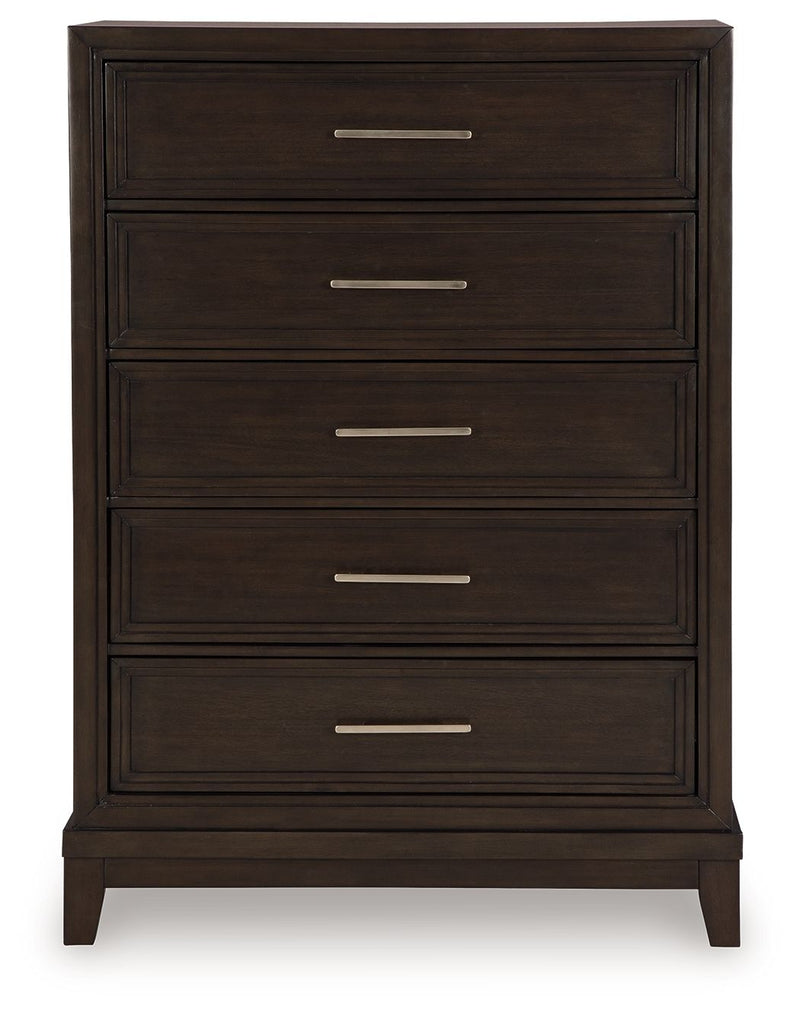Neymorton - Five Drawer Chest - Dark Grayish Brown