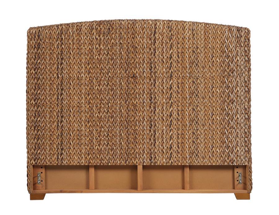 Laughton - Woven Banana Leaf Eastern King Headboard - Amber