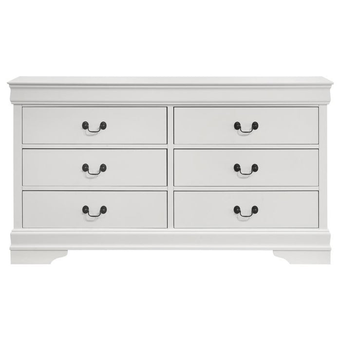 Louis Philippe - 6-Drawer Dresser - White