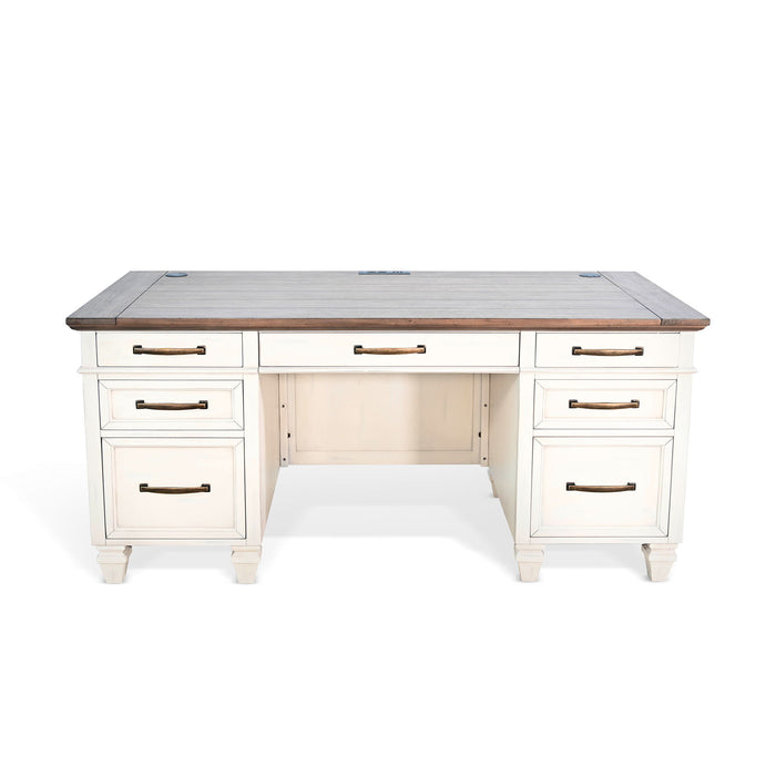 Pasadena - Desk - White / Dark Brown