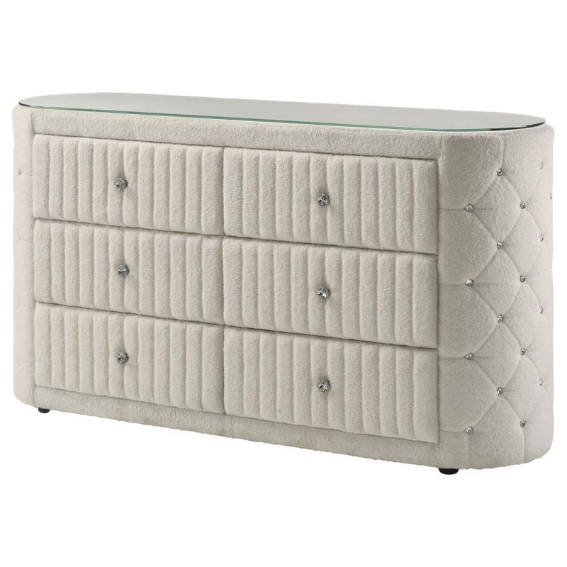 Sonya - 6-Drawer Upholstered Bedroom Dresser