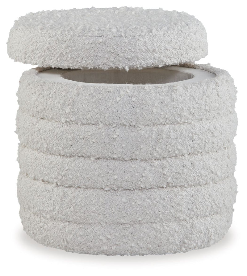 Duntler - Storage Ottoman - Ivory