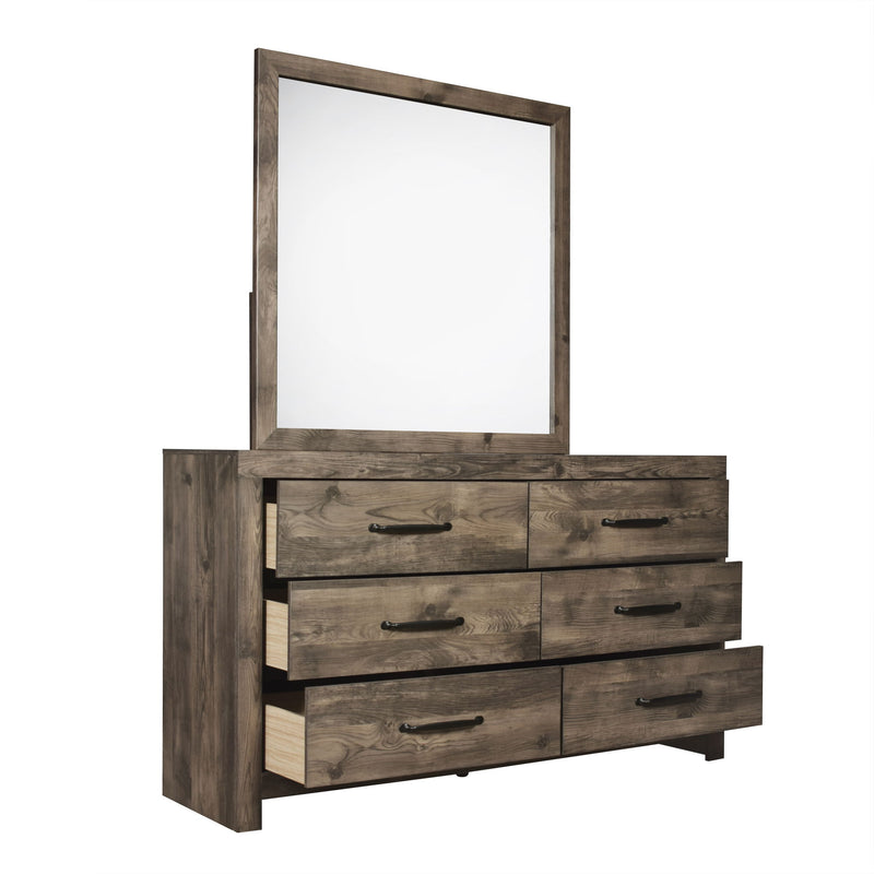 Misty - 2 Piece Dresser & Mirror Set - Gray / Beige